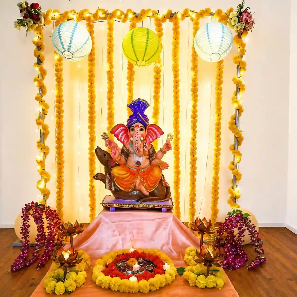 Ganesh Marigold Flower Decor